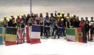 photo: skaters on the ice in the openingscermony