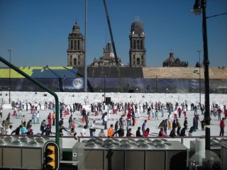 the Zcalo Icerink in Mexico City